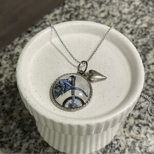 Boutique Dirt Bike Motocross Racer Girl Charm Neckalce